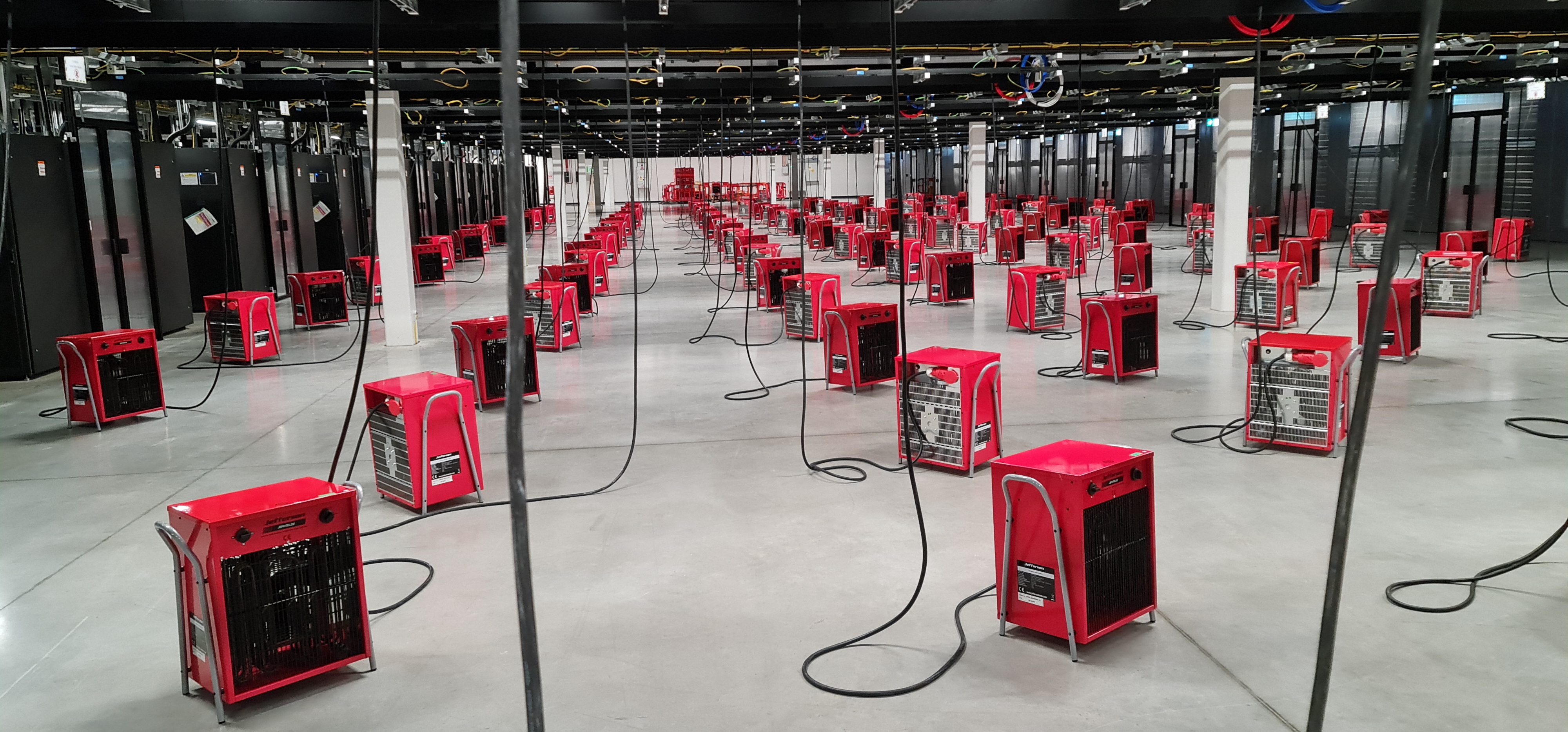 Data center with LBRE heaters installed
